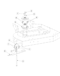 Spindle Assembly 36-Inch Diagram and Parts List for H1536 55AI4HPR050-WAM Cub Cadet Lawn Mower